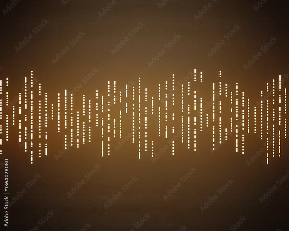 Poster abstract soundwave visual composed of vertical lines on a textured brown background, representing au