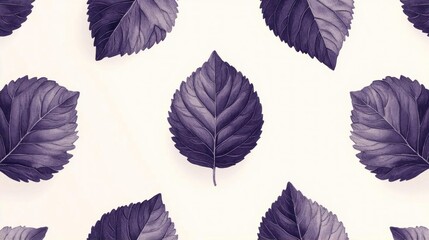 Elegant Purple Leaves Botanical Seamless Pattern