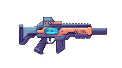 Future Assault Weapon: A sleek, futuristic assault weapon, designed with high-tech features, ready for action.