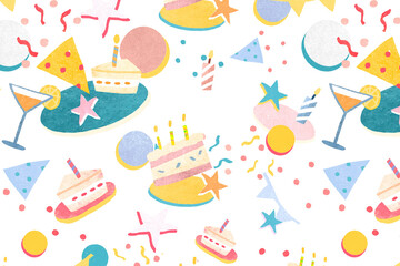 Png pattern birthday party transparent background