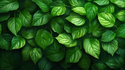 Lush Green Foliage Natural Background Texture