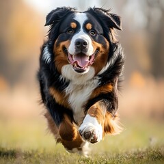 Fototapeta premium Bernese Mountain Dog Running