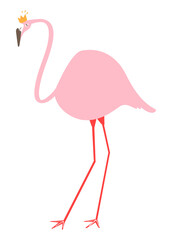 Pink flamingo png pastel illustration, transparent background