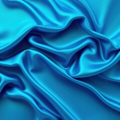Obraz premium Beautiful blue green silk satin background. Wavy soft folds. Luxurious silky fabric backdrop with space for product and design. Web banner.