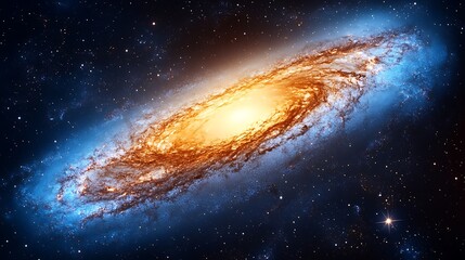 Fototapeta premium Spiral galaxy, cosmic dust, stars. (1)