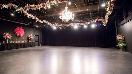 A beautifully decorated event space ready for a grand celebration