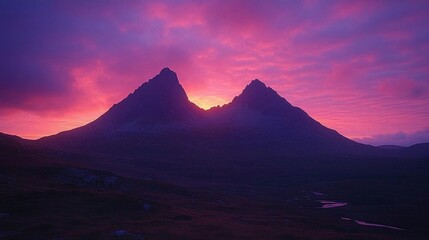 Fototapeta premium Majestic Mountain Peak at Sunset Dramatic Sky