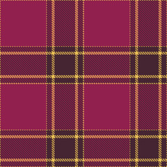 Pastel Light Mustard Seamless Tartan with Bright Purple Brown accents Textile Design