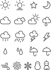 シンプルな天気予報のアイコンセット