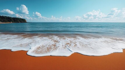 Ocean waves crashing on a beautiful sandy beach