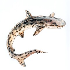 Obraz premium A Detailed Illustration of a Zebra Shark, Showing its Unique Spotting and Body Shape.