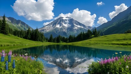 Summer Greenery and a Mirror-Like Lake Reflection