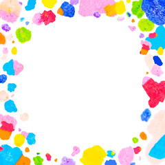 Colorful frame png with wax melted crayon art