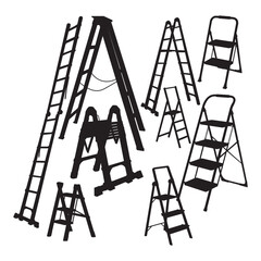 set folding ladder silhouette