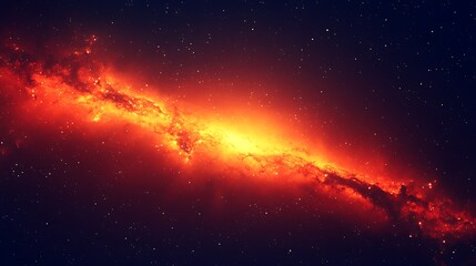 Obraz premium Fiery cosmic nebula with bright core. (1)