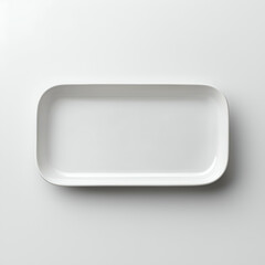 Minimalist White Ceramic Plate and Rectangular Tray Set for Elegant Food Presentation and Culinary Art