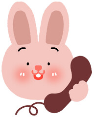 전화받는 토끼