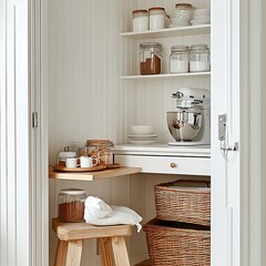 White Pantry Nook Workspace