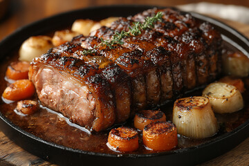 Award winning Photography of Braised Pork with Vegetables.