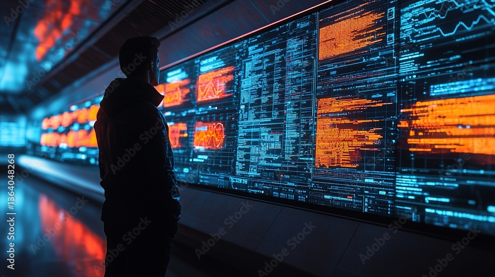 Poster futuristic data-driven marketing visualization digital environment gigapixel standard scale high-tec