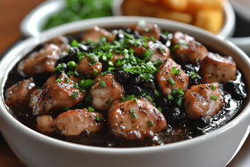 Award winning Photography of Chicken in Black Bean Sauce.