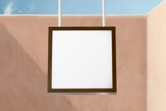 Square sign png transparent mockup, branding design - Powered by Adobe