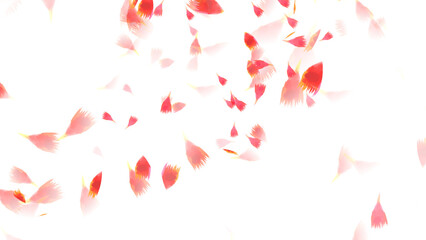 水彩の赤いカーネーションの花びらが舞う母の日背景