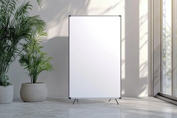 Clear Pixel Image of Roll Up Banner Mockup Display Standee for Presentation Purpose