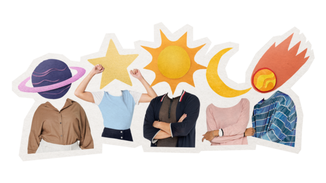 Galaxy head png people sticker, astronomy, space aesthetic remixed media, transparent background