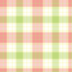 Soft Ecru Seamless Tartan with Neon White accents Textile Design
