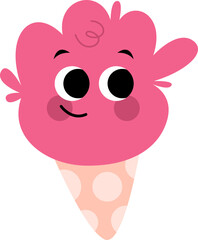 Cute Cotton Candy Illustration Element