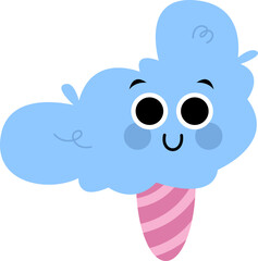 Cute Cotton Candy Illustration Element