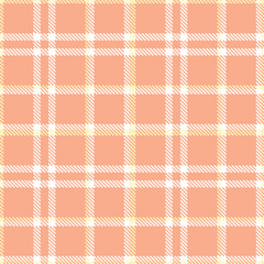 Cool Pale Salmon Seamless Tartan with Warm White accents Textile Design