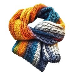 Warm Knitted Scarf in Autumnal Hues A Cozy Accessory for Fall and Winter.