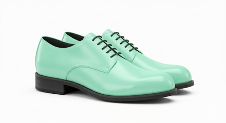Stylish Mint Green Leather Derby Shoes Formal Footwear Men s Fashion Elegant Design