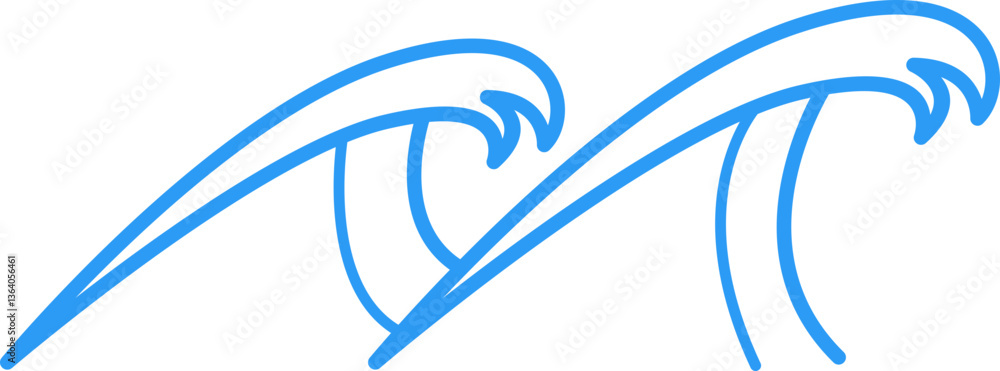 Poster wave simple line icon element set