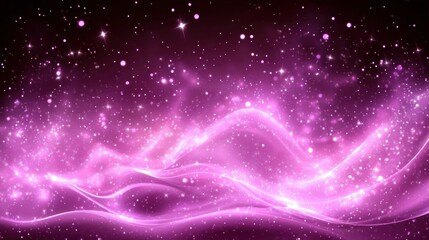 Fototapeta premium Pink Galaxy Abstract Background Starlight Waves