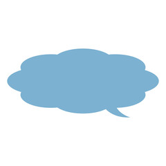 吹き出し　雲形　シンプル　青