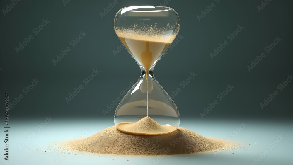 Poster targeted erosion hourglass where smart sand particles selectively dissolve specific glass areas whil