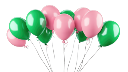 a colorful arrangement of pink and green balloons ideal for cele