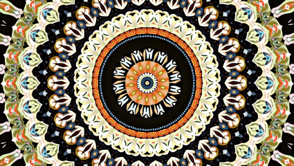 Fototapeta premium Flat Mandala Motif Synergy: Unify Mosaic Design with Ethnic Style for Pattern Clarity in Vector Illustration