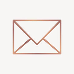Mail icon collage element, rose gold design vector