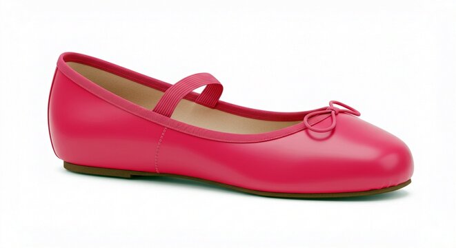Stylish Pink Leather Mary Jane Girls Ballet Flats Bow Detail Comfortable Children s Shoes