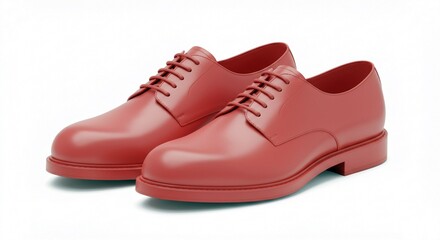 Stylish Coral Red Leather Oxfords Men s Formal Shoes Elegant Footwear Classic Design