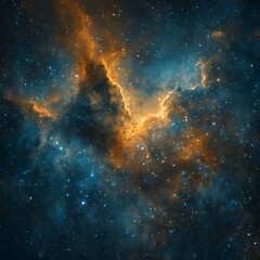 Naklejka premium Deep Space Nebula in Orange & Blue