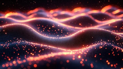 Fototapeta premium Abstract glowing waves digital art background