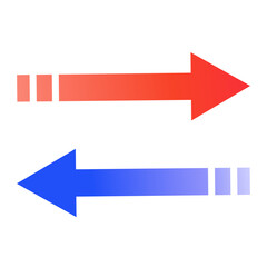 イラスト素材: 左右双方向の透過グラデーションのスタイリッシュな矢印　ビジネス　シンプル