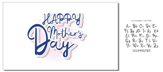 Happy Mother's day greeting card background. Hand drawn typography design. Spring Mother's day holiday vector illustration for logo, label, print, poster or invitation