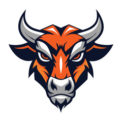 Powerful Bull Head Logo with Bold, Striking Design