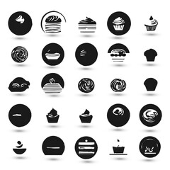 Set collection icon brand identity business catering bakery design idea